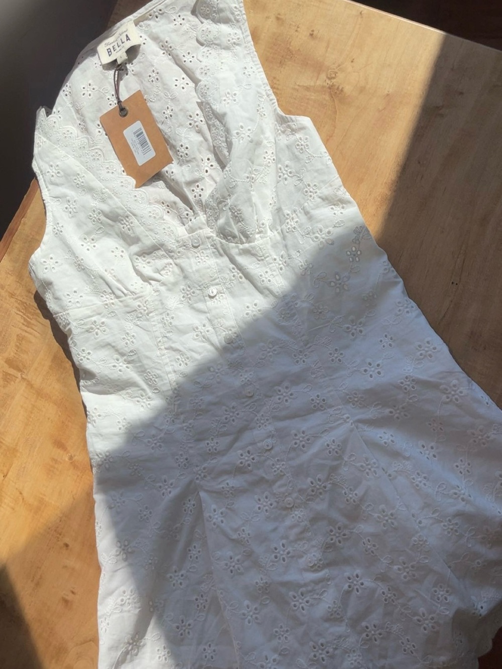 Frankie's Bikinis White Eyelet Midi Dress